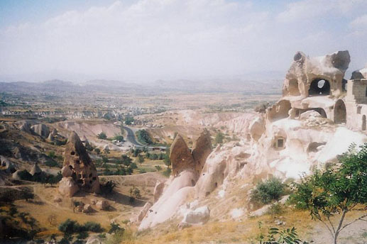 Rock formations in Uchisar, Kapadokia, Turkey